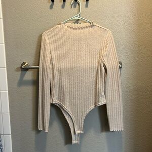 Tan sweater bodysuit